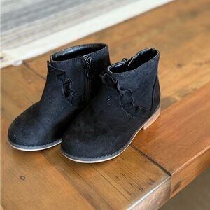 Cat & Jack Black Kids Boots with Ruffle Accent